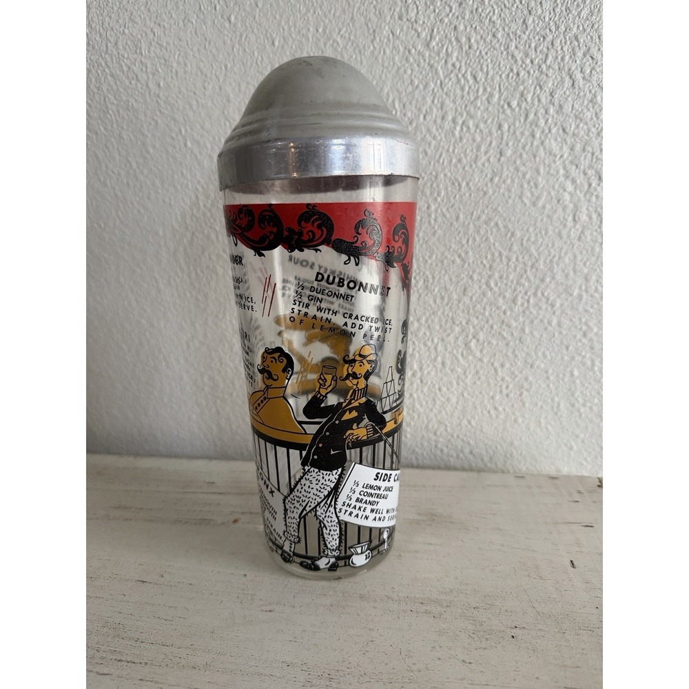 Vintage Hazel Atlas Ragtime Bar Cocktail Martini Shaker‎ Chrome Lid-no Cap